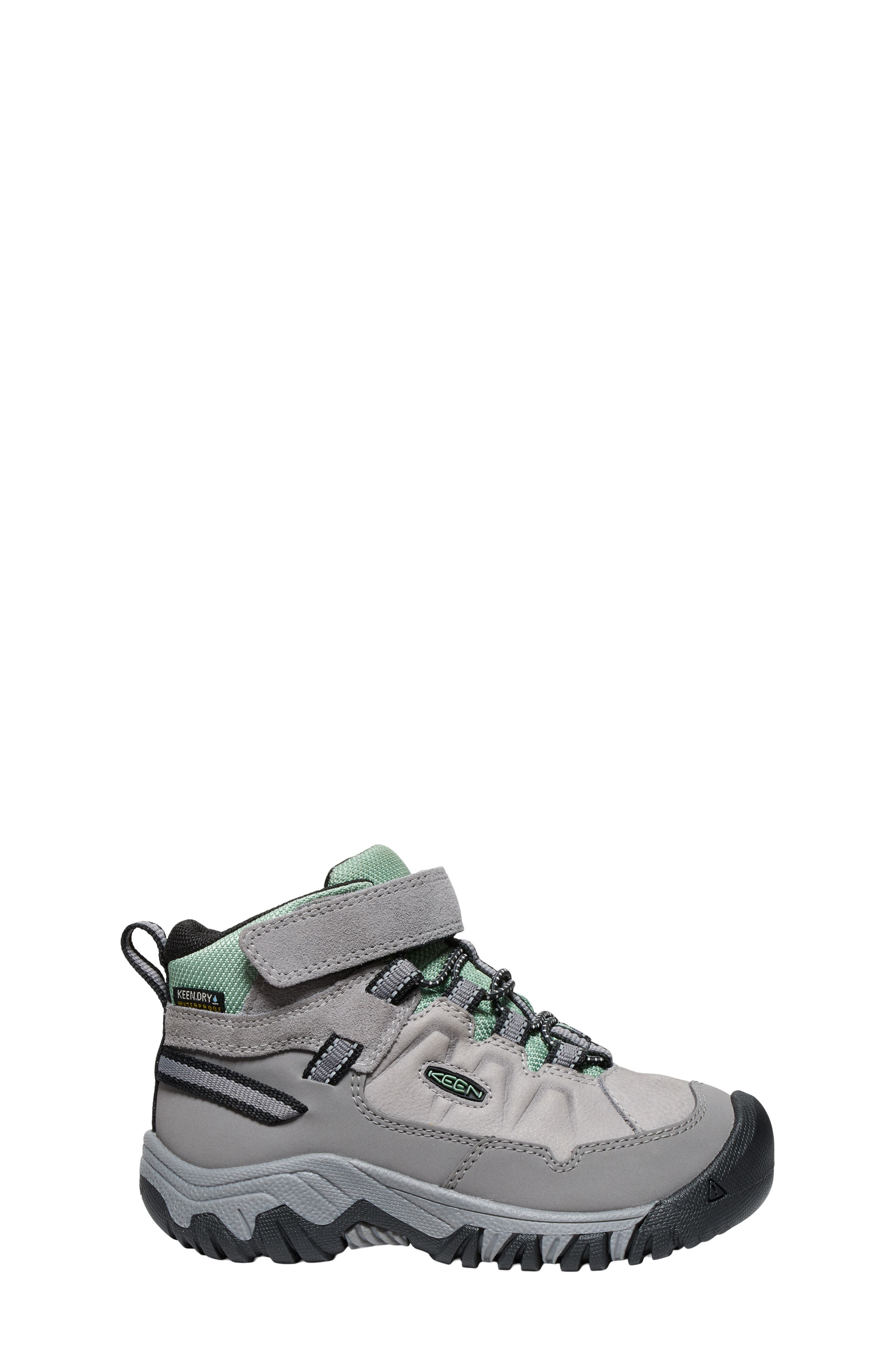 KEEN Kids' Targhee IV Mid Waterproof Hiking Shoe, Alternate, color, Alloy/ Granite Green