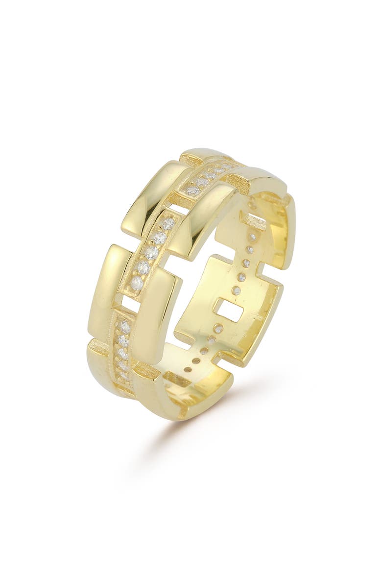 Link Band Ring, Alternate, color, GOLD