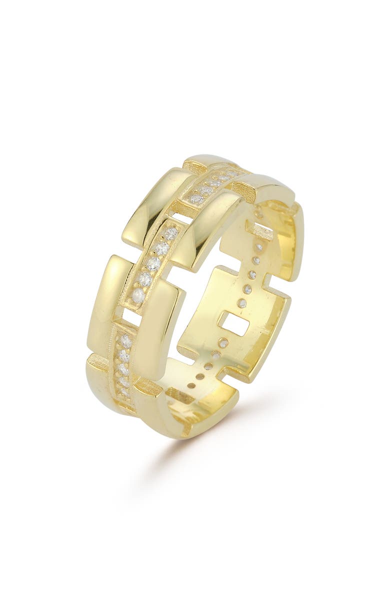 CHLOE AND MADISON Link Band Ring, Alternate, color, Gold