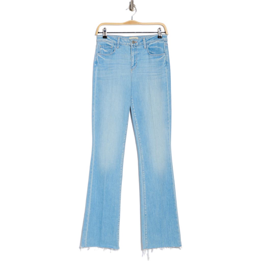L Agence L'agence Ruth Raw Hem Straight Leg Jeans In Blue