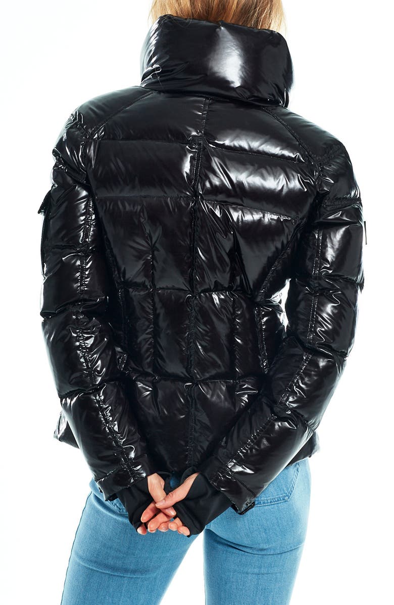 SAM. Freestyle Water Resistant Down Puffer Coat, Alternate, color, Caviar