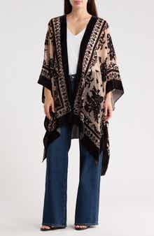 Melrose and Market Floral Burnout Ruana