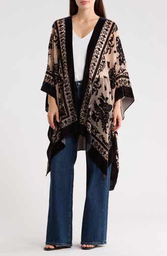 Melrose and Market Floral Burnout Ruana