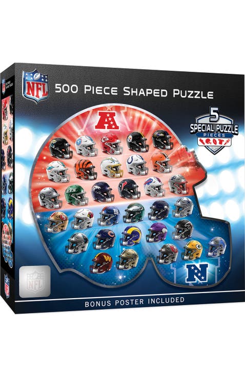 NFL Teams Helmet 500 Piece Shaped Puzzle