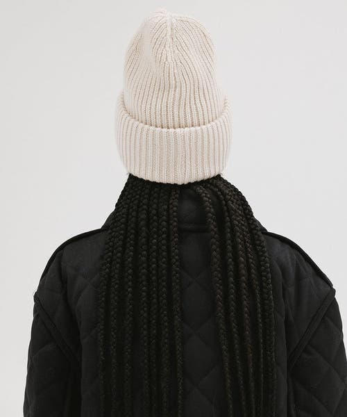 Gigi Pip Gigi Merino Wool Chunky Ribbed Beanie In Off-white