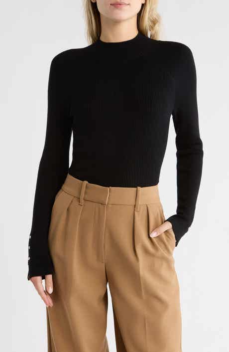 Derek Lam 10 Crosby Kassandra Mock Neck Rib Sweater