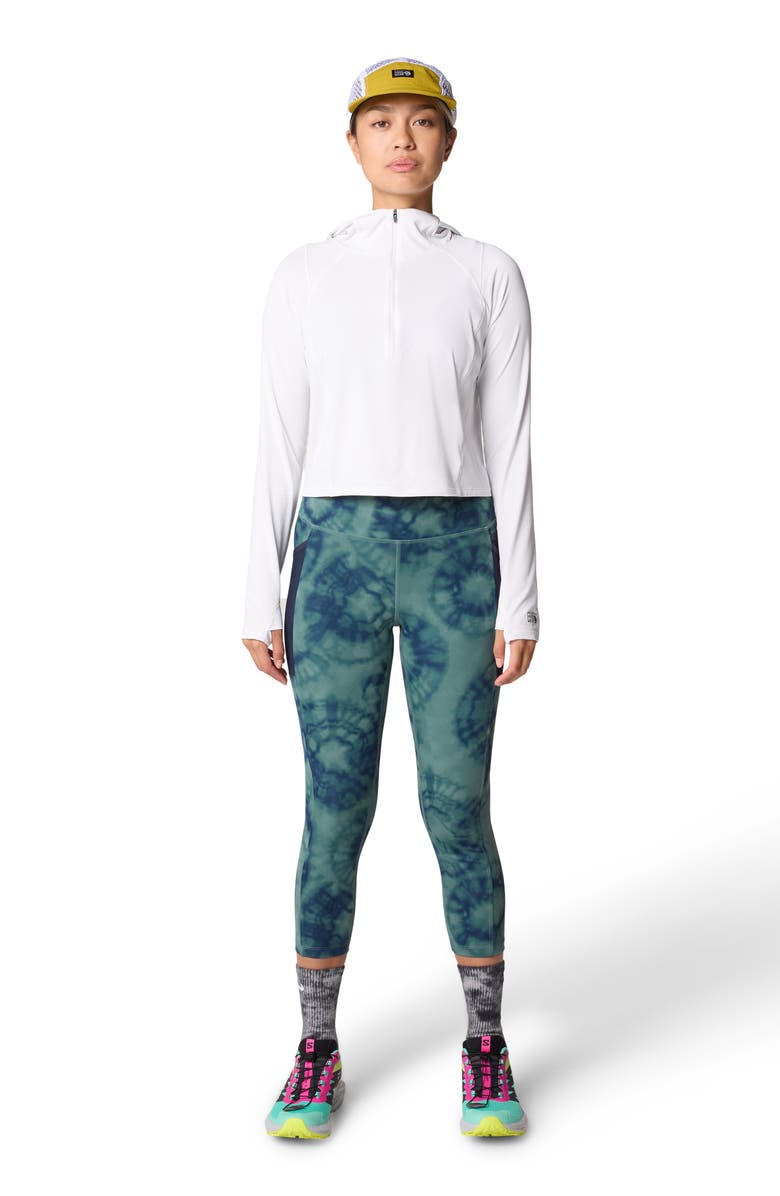 Mountain Hardwear Crater Lake Crop Half Zip Hoodie, Alternate, color, Fogbank