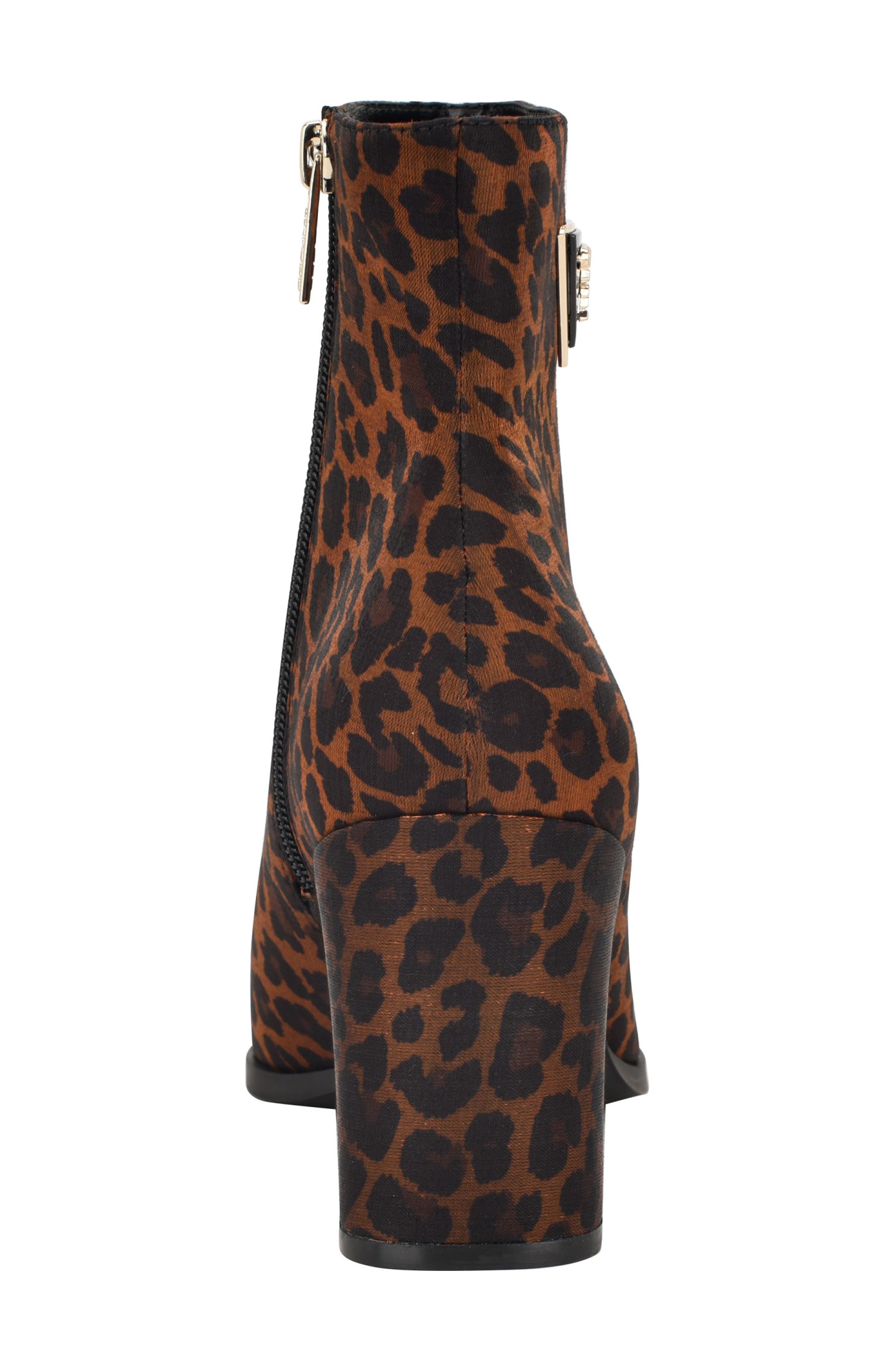 GUESS Lusera Pointed Toe Bootie, Alternate, color, Dark Brown Leopard
