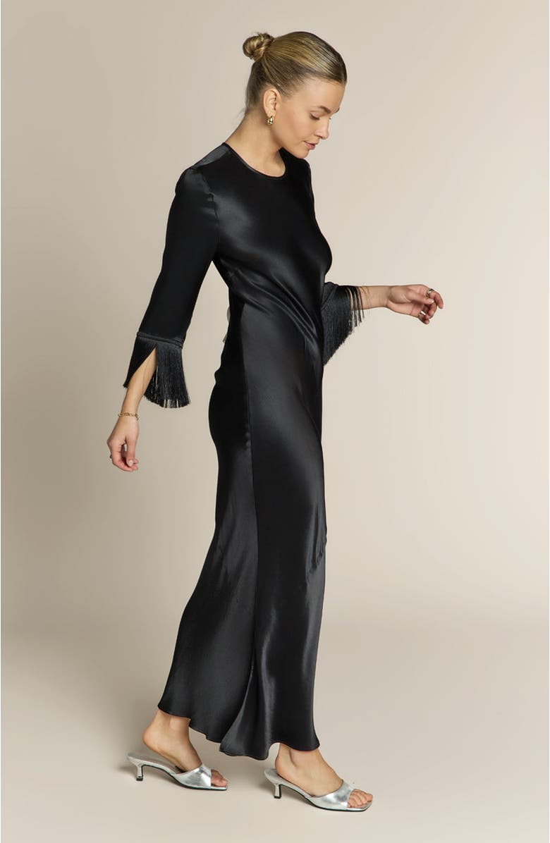 Rewritten Dolly Black Fringe Sleeve Dress, Alternate, color, Black