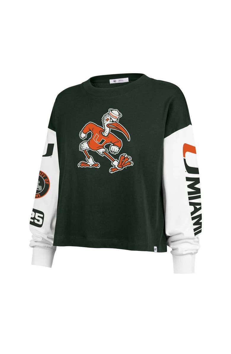 '47 Women's '47 Green Miami Hurricanes Sydney Long Sleeve T-Shirt, Alternate, color, Green