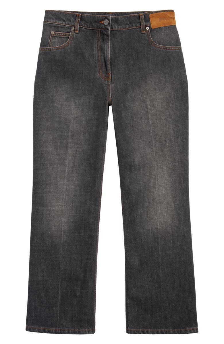 Palm Angels Star Inset Flare Jeans, Alternate, color,