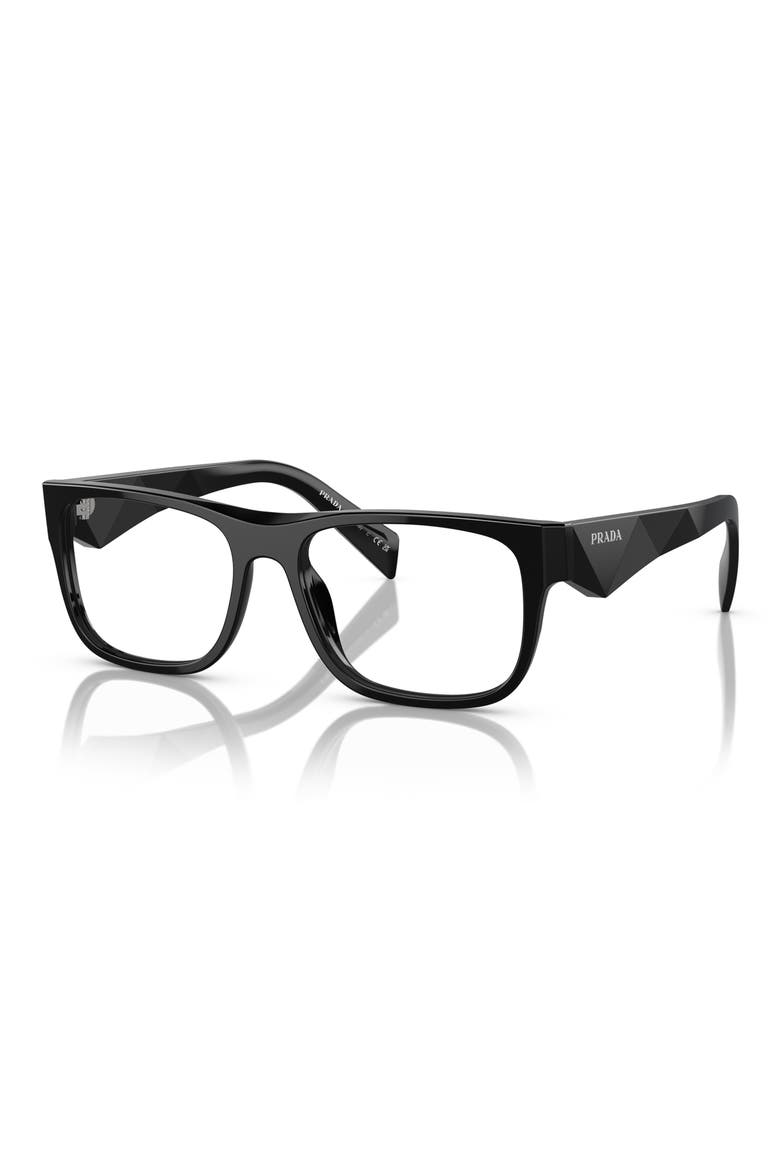 53mm Pillow Optical Glasses, Alternate, color, BLACK
