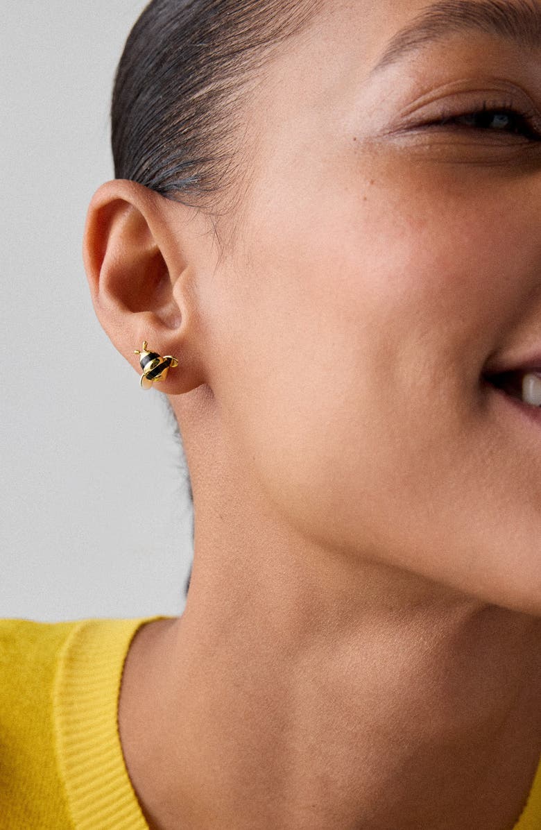 Kate Spade New York bee stud earrings, Alternate, color, Gold Multi