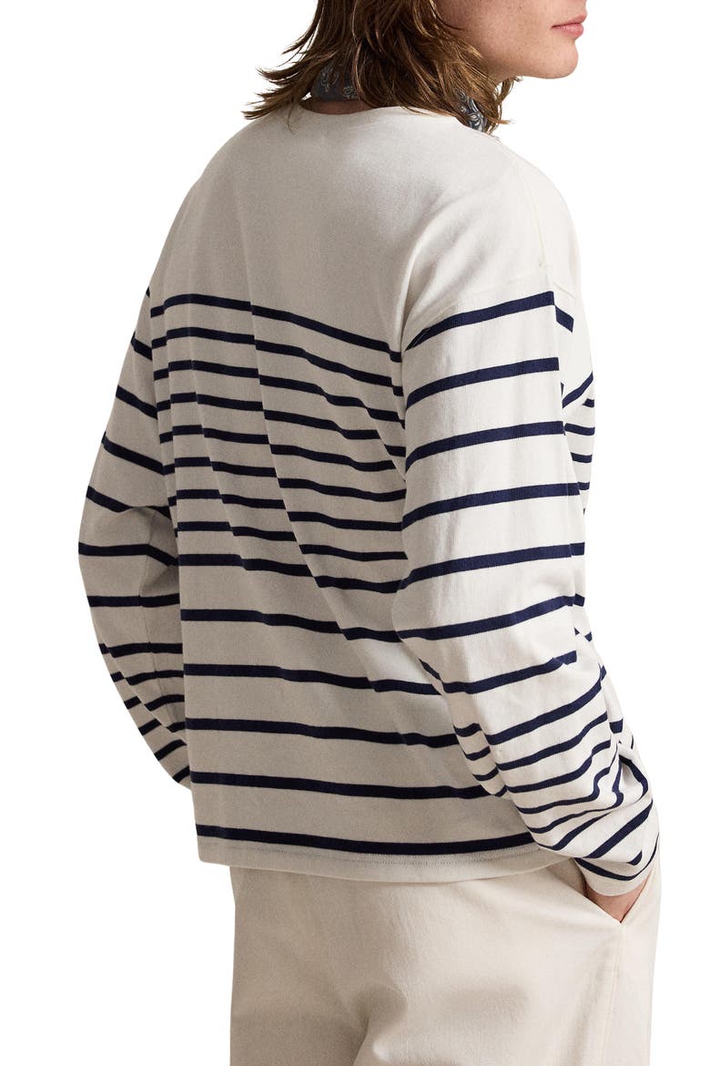 Relaxed Fit Striped Jersey Pullover, Alternate, color, NEWPORT NAVY/WHITE