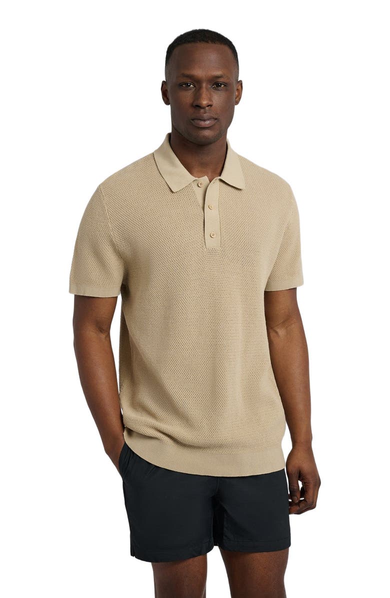 Onia Cotton Textured Knit Polo, Alternate, color,