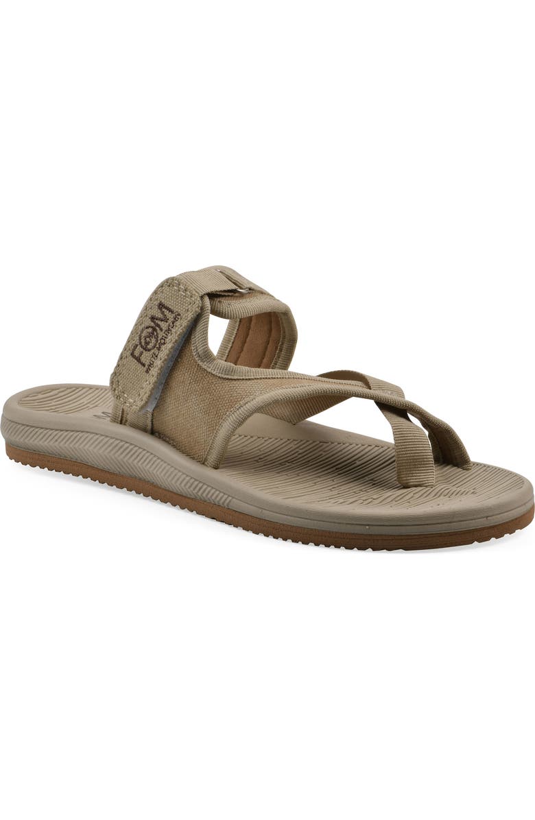 CLIFFS BY WHITE MOUNTAIN Basket Woven Slide Sandal, Main, color, Khaki Sandalwood Fabric