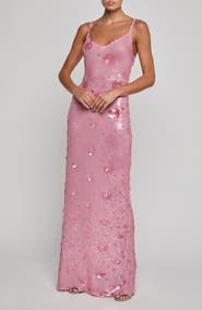 L'AGENCE Karma Floral Sequin Maxi Dress