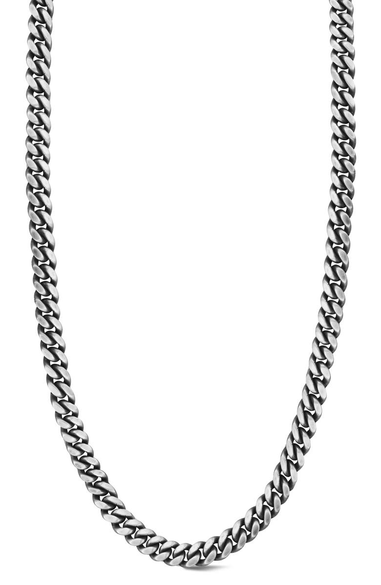 Yield of Men Men's Sterling Silver Oxidized Curb Chain Necklace, Main, color, 