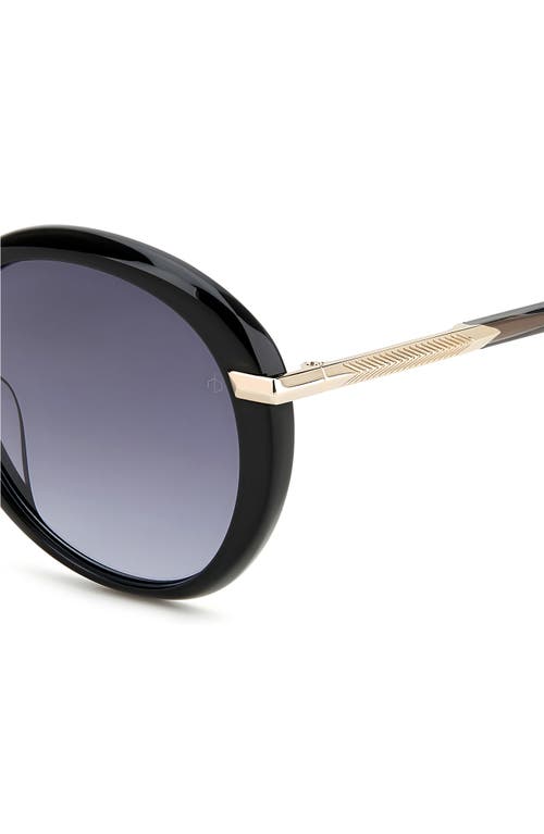 Rag & Bone 56mm Gradient Round Sunglasses In Black/grey Shaded