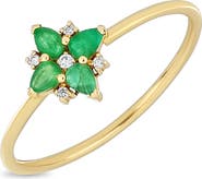 Bony Levy El Mar Emerald & Diamond Flower Ring