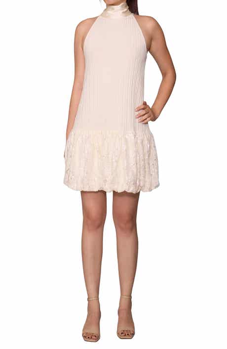 Bubble Hem Halter Minidress