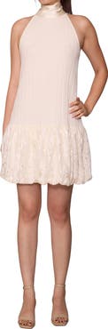 MELLODAY Bubble Hem Halter Minidress