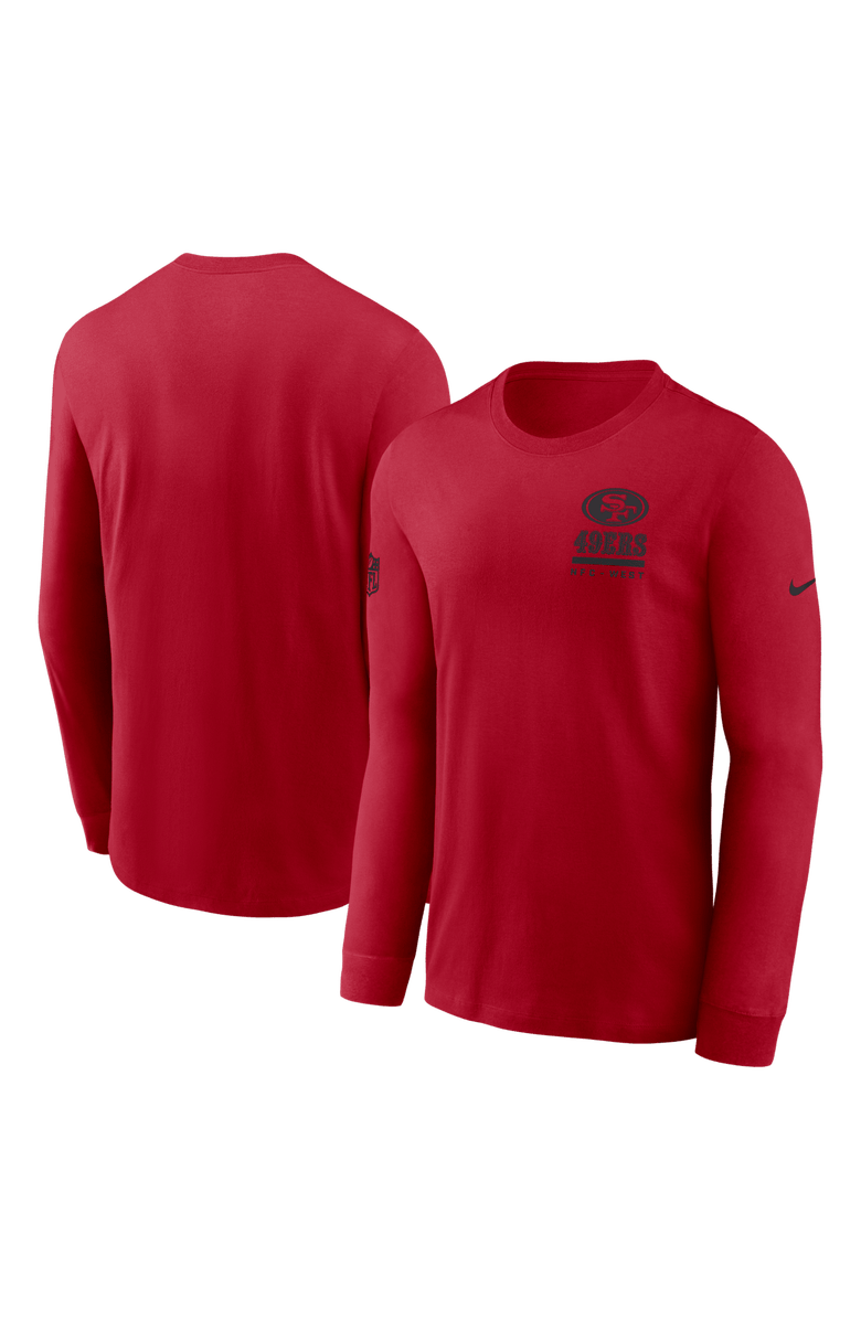 Nike Men's Nike Scarlet San Francisco 49ers Sideline Performance Long Sleeve T-Shirt, Main, color, Scarlet