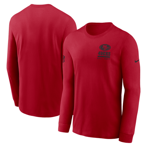 Men's Nike Scarlet San Francisco 49ers Sideline Performance Long Sleeve T-Shirt