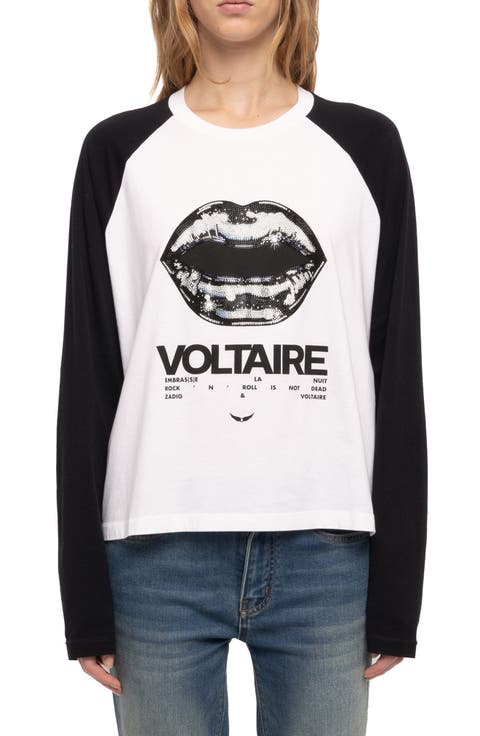 Lips Graphic Raglan Sleeve T-Shirt