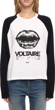 Zadig & Voltaire Lips Graphic Raglan Sleeve T-Shirt