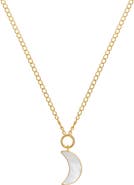 Freya Rose Mother of Pearl Moon Pendant 22ct Gold Vermeil Necklace