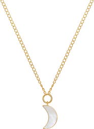Freya Rose Mother of Pearl Moon Pendant 22ct Gold Vermeil Necklace