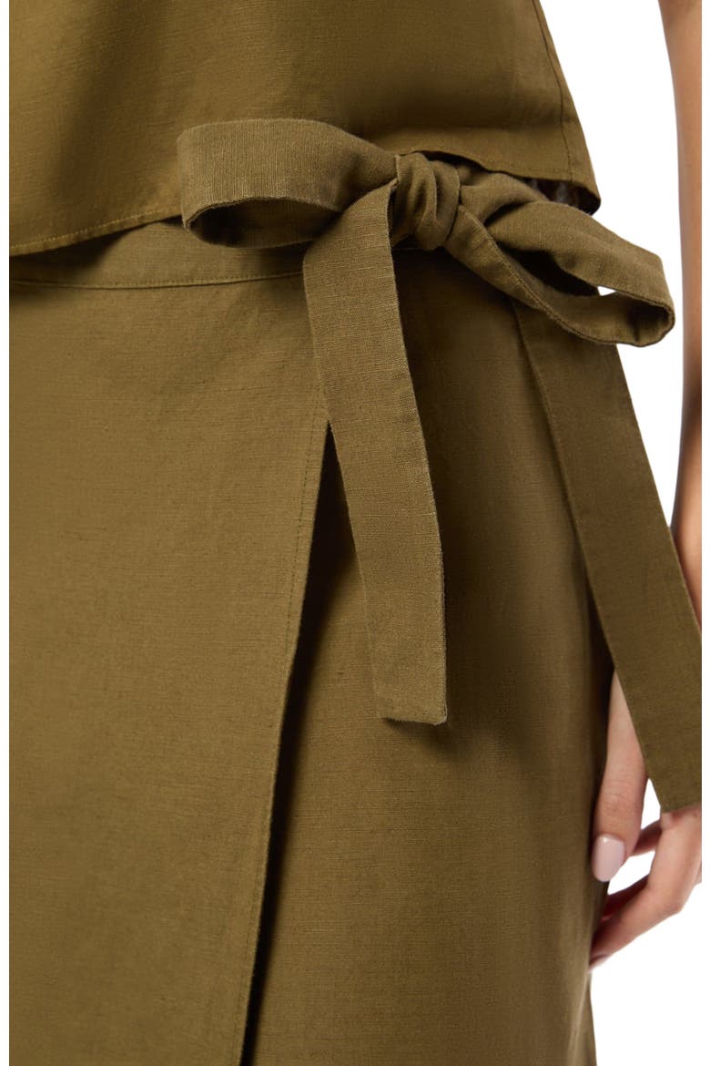 Air Linen Maxi Wrap Skirt, Alternate, color, OLIVE