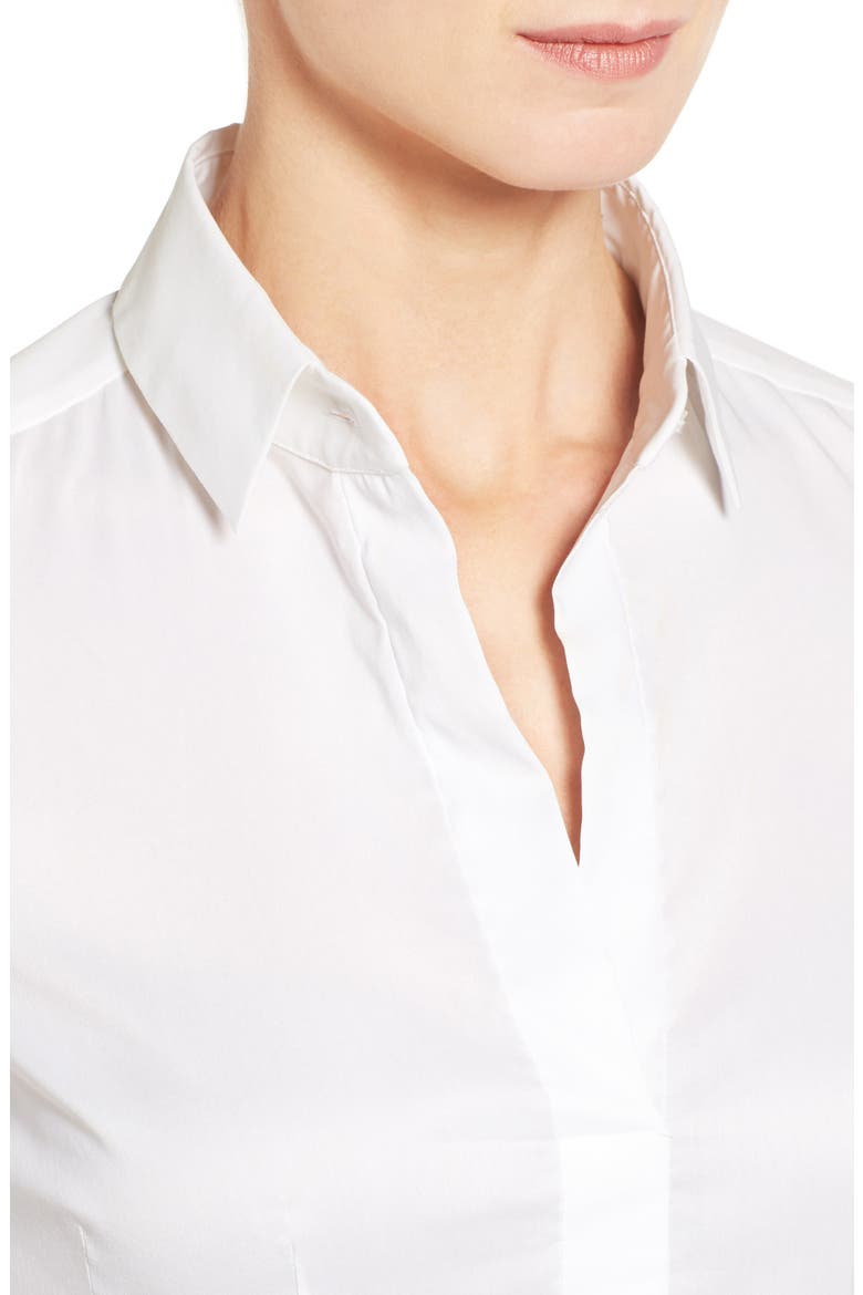 'Bashina' Stretch Poplin Shirt, Alternate, color, WHT