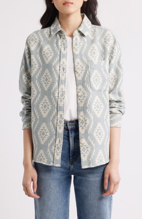 Pendleton Long Beach Cotton Chamois Button-up Shirt In Misty Blue