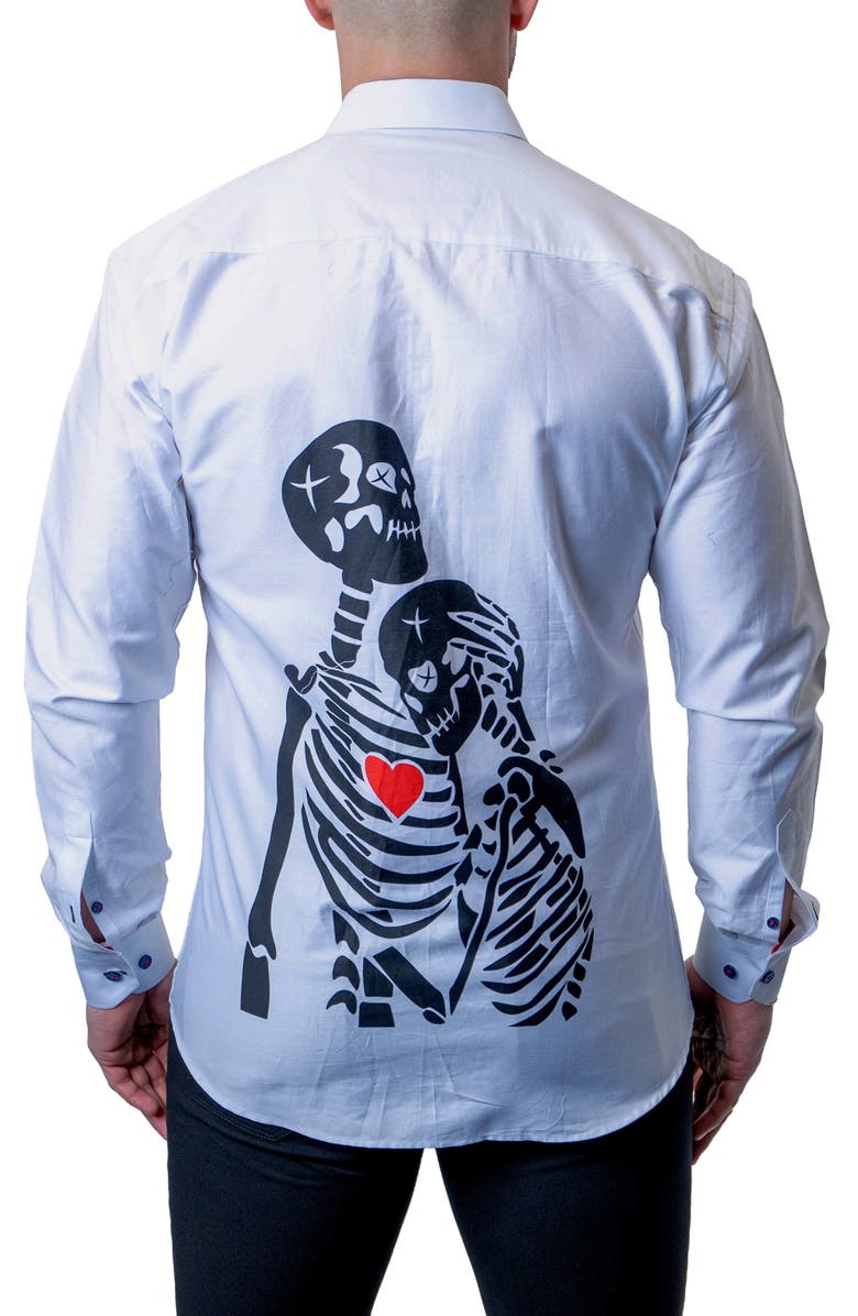Maceoo Fibonacci Till Death White Button-Up Shirt, Alternate, color, 