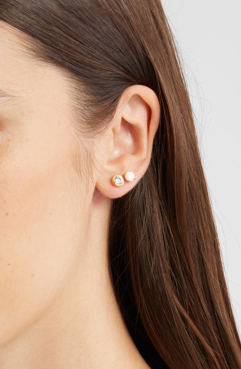 Nordstrom Set of 2 Demi Fine Stud Earrings, Alternate, color, 