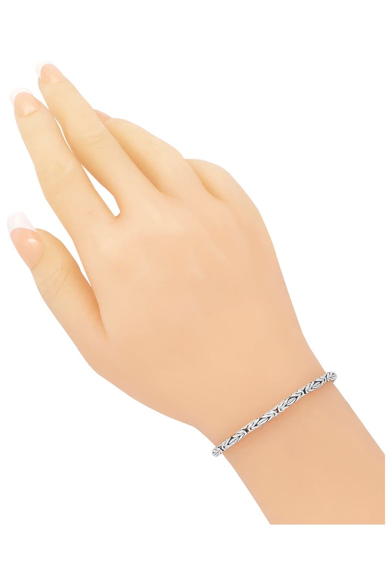 Sterling Silver 3mm Byzantine Chain Bracelet, Alternate, color, SILVER