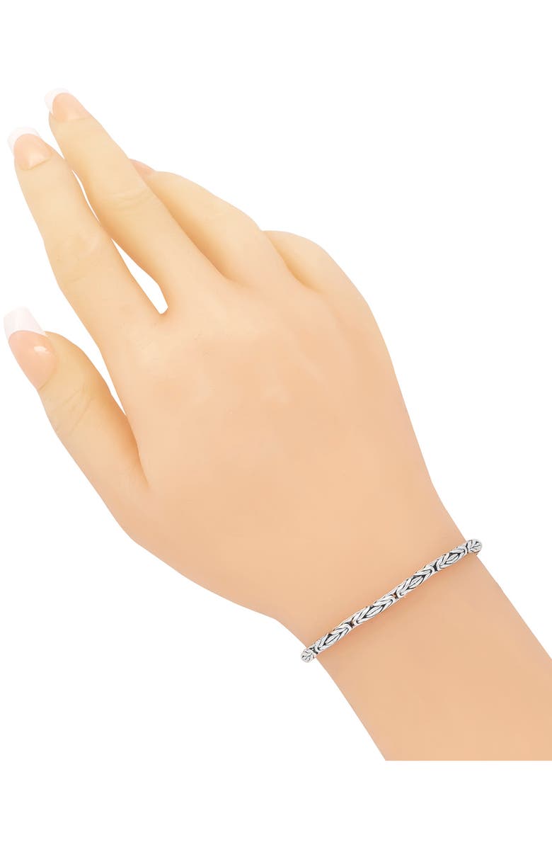 DEVATA Sterling Silver 3mm Byzantine Chain Bracelet, Alternate, color, 
