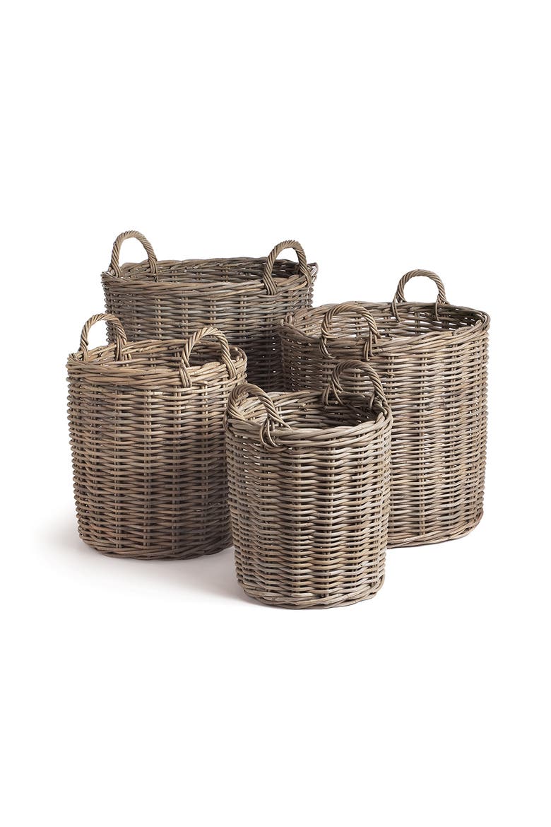 Normandy Round Baskets, Set Of 4, Main, color, Gray