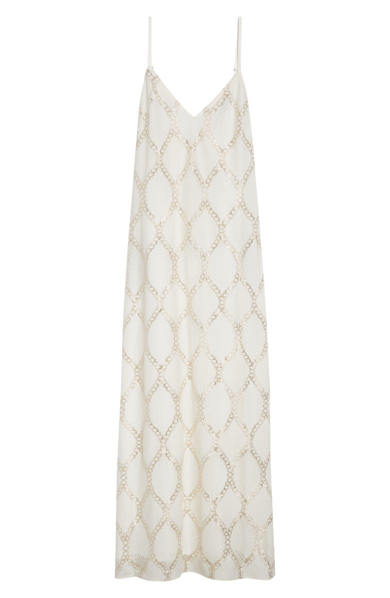 Ramy Brook Lynn Metallic Knit Dress, Alternate, color, Winter White Diamond