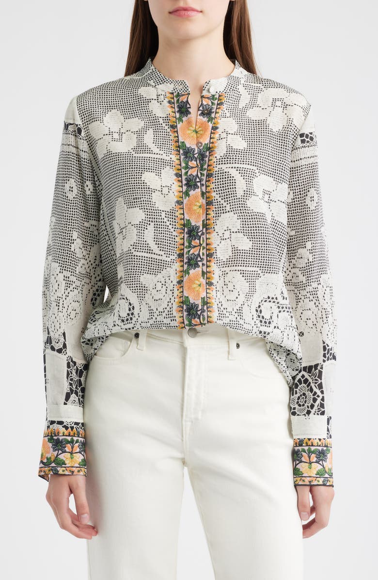 KOBI HALPERIN Eloise Woven Silk Shirt, Main, color, 