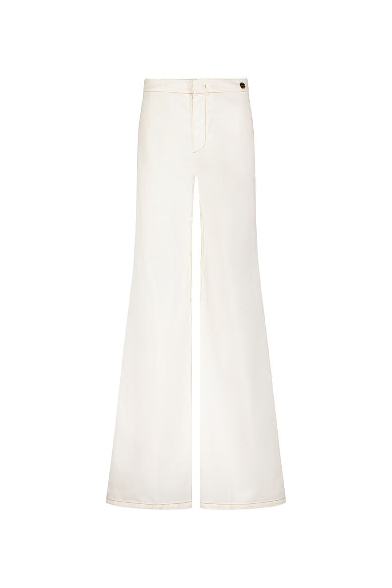 Jane Cotton Stretch Flare Trouser, Main, color, White