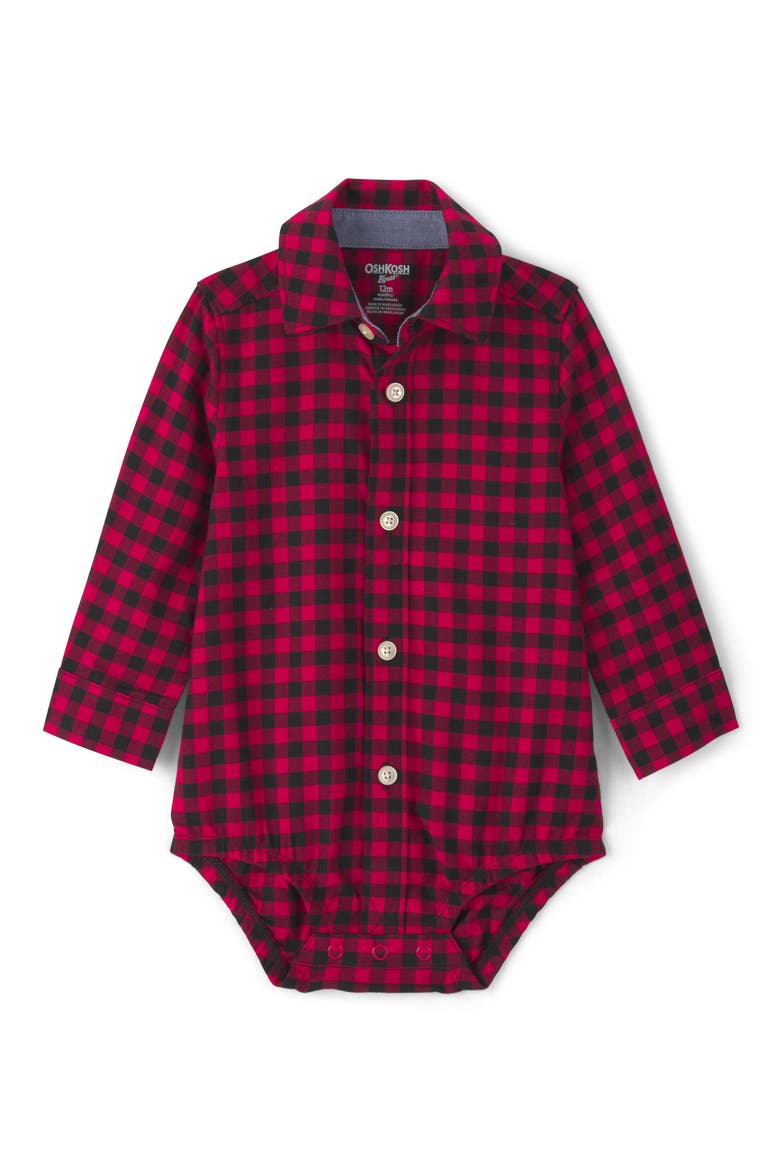 Buffalo Check Bodysuit, Main, color, RED BUFF. CHECK TOP