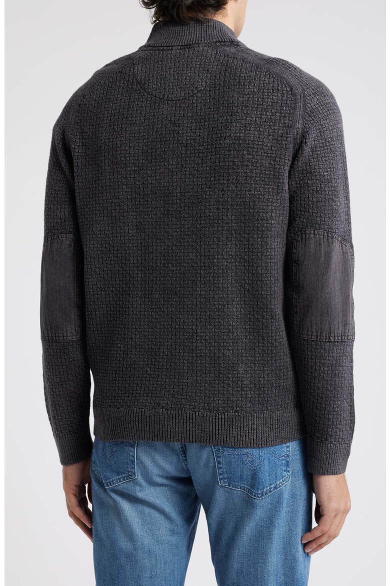 Sunbreak Half Zip Textured Cotton Sweater, Alternate, color, BLACK