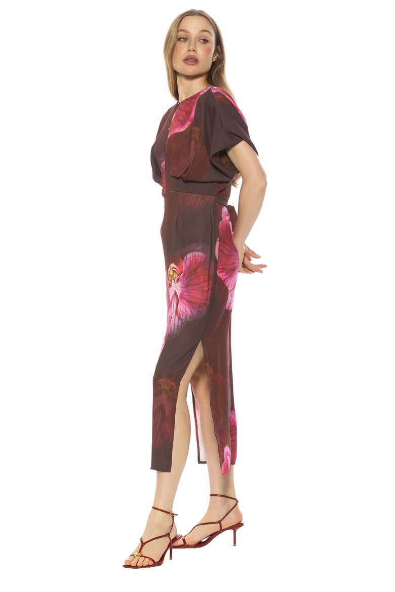 Sylvi Draped Sleeve Midi Dress, Alternate, color, BOLD FLORAL