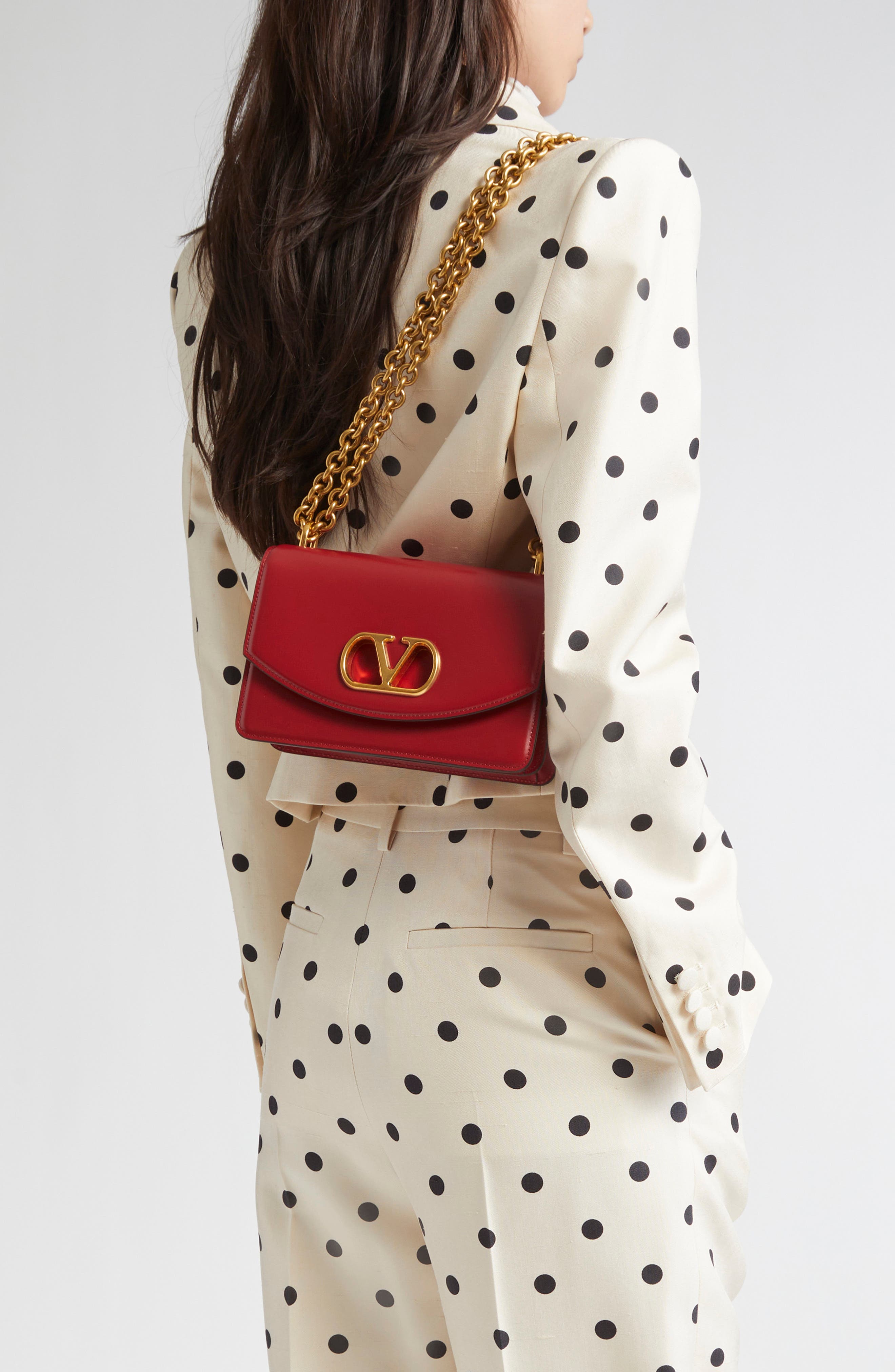 Valentino Garavani Small DeVain VLOGO Signature Leather Shoulder Bag, Alternate, color, 