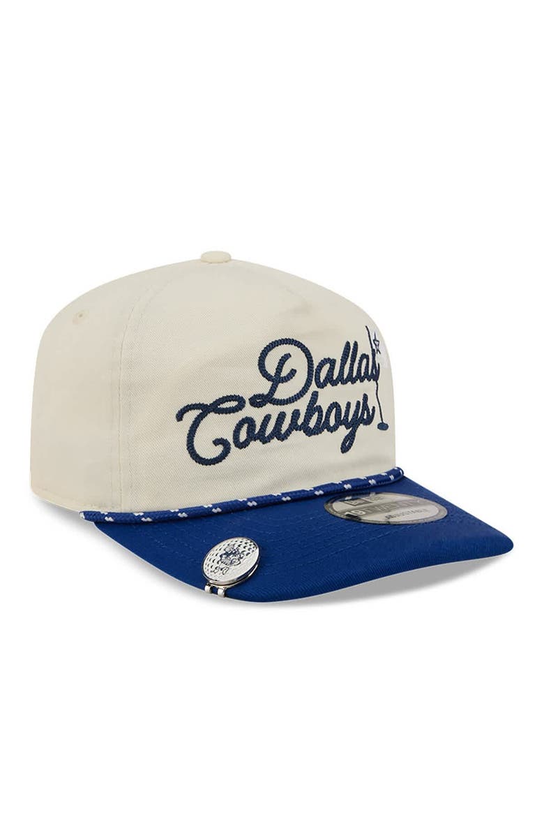 Men's New Era Cream/Royal Dallas Cowboys Golf Flag 19TWENTY Adjustable Hat, Alternate, color, Cream