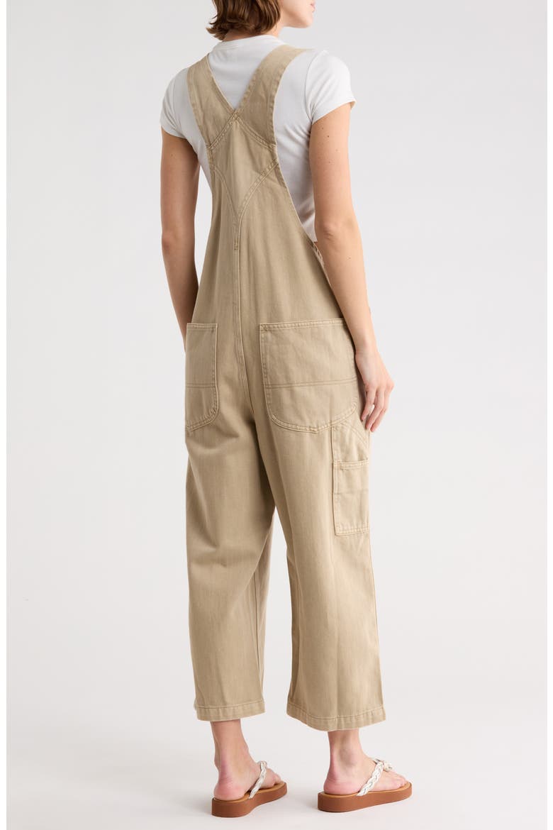 Relaxed Denim Overalls, Alternate, color, VINTAGE KHAKI