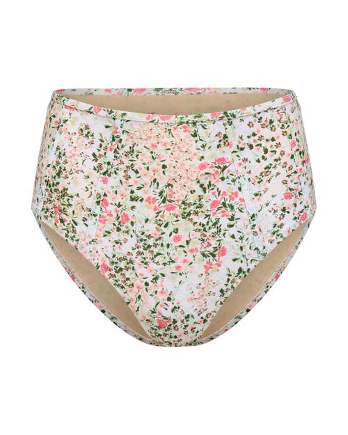 Shop Adore Me Valcea Swimwear High-rise Bikini Bottom In Floral White